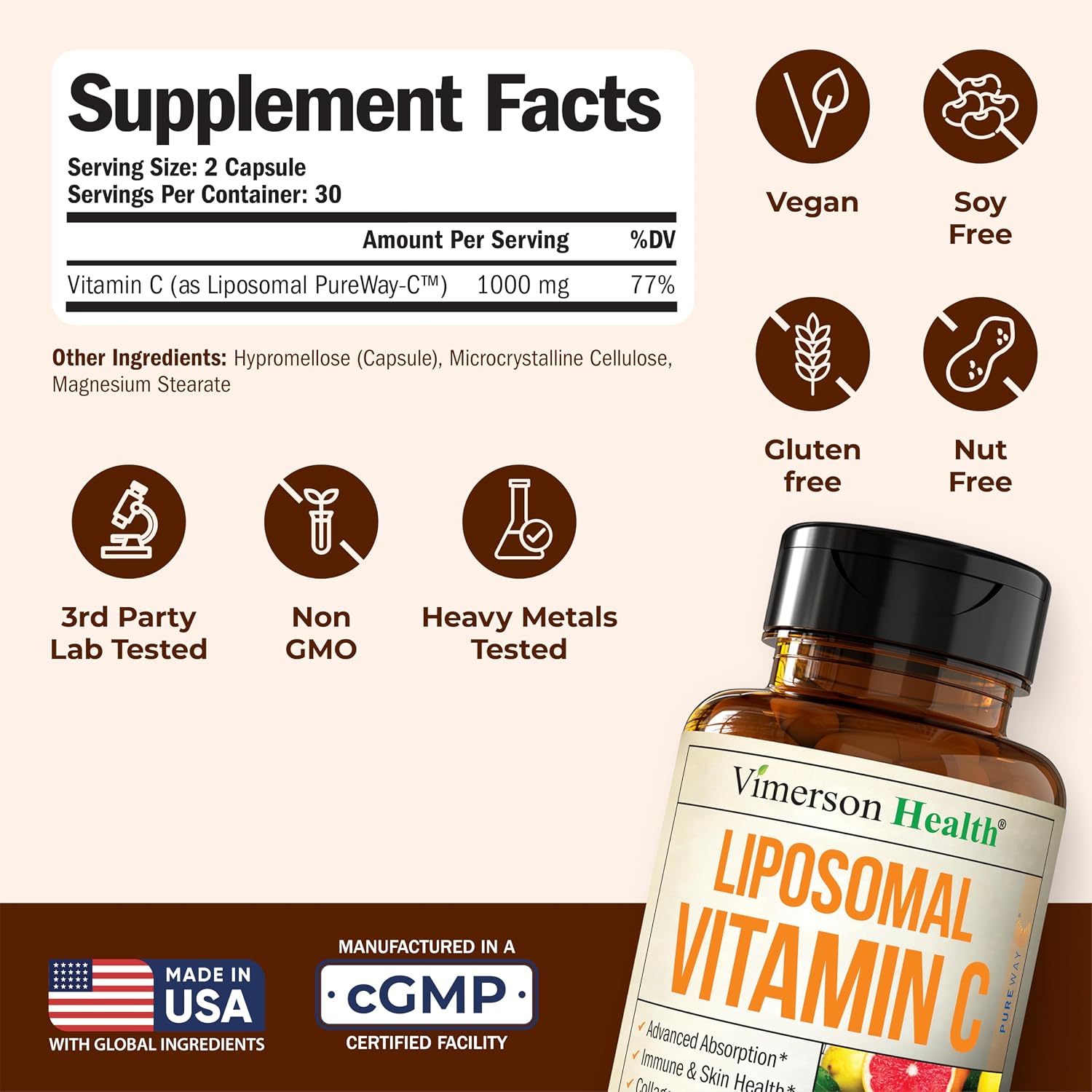 Liposomal Vitamin C 1000mg, 60 Cápsulas