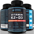 COSMIC WELLNESS Vitamina D3+K2 5000 UI con Bioperina