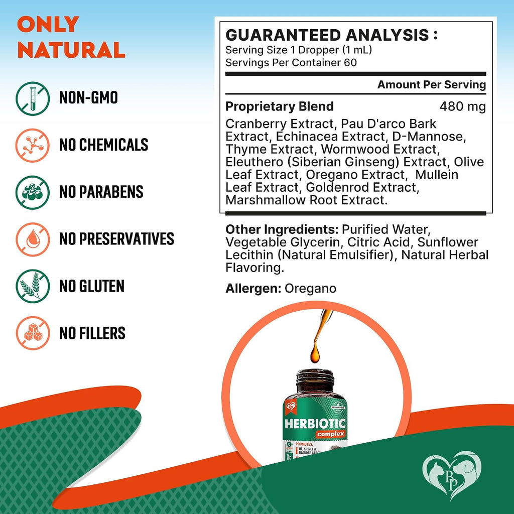 Beloved Pets Suplemento Herbal Natural para Perros y Gatos - Apoyo Urinario, Respiratorio e Inmunológico