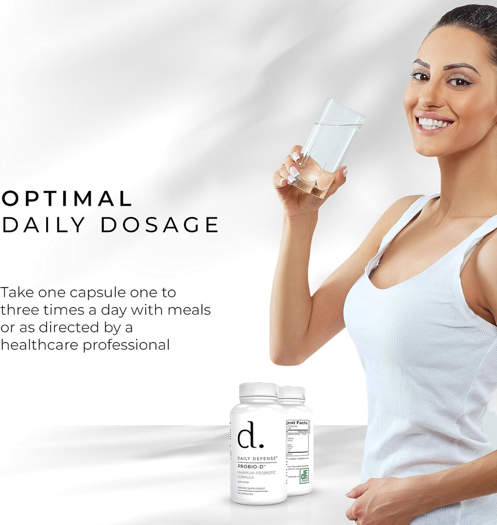 Daily Defense Probiotic Immune Support - Probióticos Diarios para Hombres y Mujeres - 60 Cápsulas, PROBIO-D