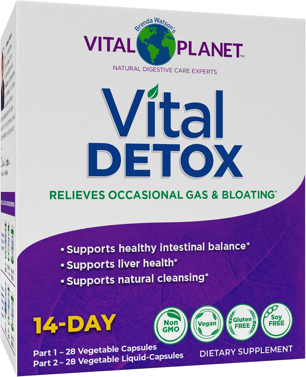 Vital Planet Vital Detox - Kit de 14 Días con Cardo Mariano y Quercetina - 56 Cápsulas