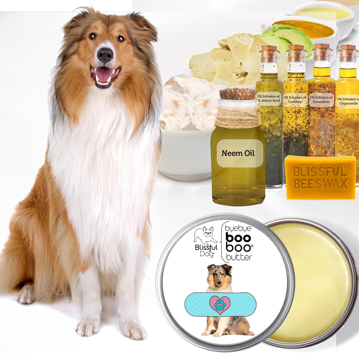 The Blissful Dog Collie Booboo Butter - Bálsamo Tópico para Perros 4 oz (118 ml)