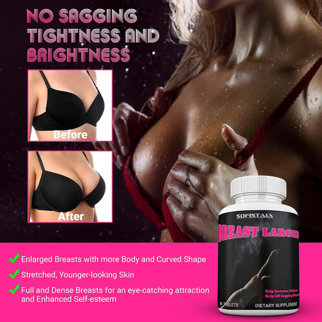 BreastLarger – Fórmula de realce natural con colágeno, ácido hialurónico y biotina