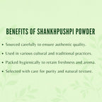 Ayurvedashree Shankhpushpi Powder 50g | Convolvulus Pluricaulis | Vegano | Sin Gluten