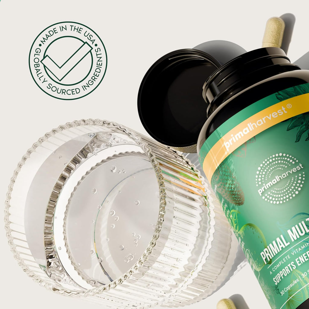 Primal Harvest Multivitamínico - Complejo Multivitamínico Diario con 21 Vitaminas y Minerales Esenciales para Hombres y Mujeres (2 Envases de 30 Cápsulas)