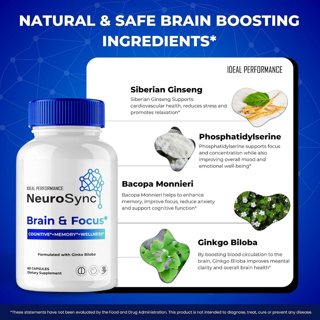 Neuro Sync Capsules – Fórmula Avanzada Nootrópica para el Apoyo de la Salud Cerebral y Nerviosa
