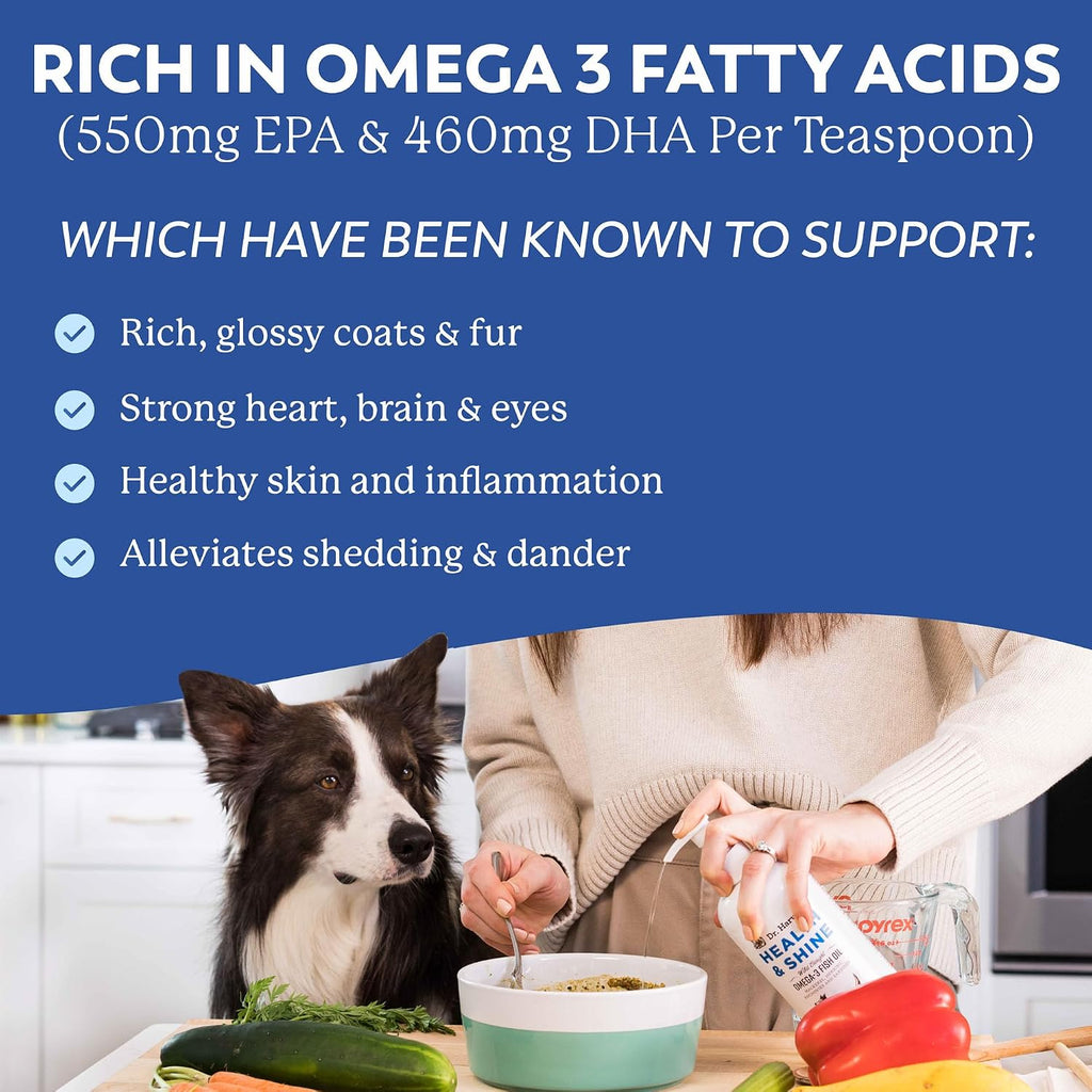 Dr. Harvey’s Health & Shine Omega 3 Aceite de Pescado para Perros (473 ml)