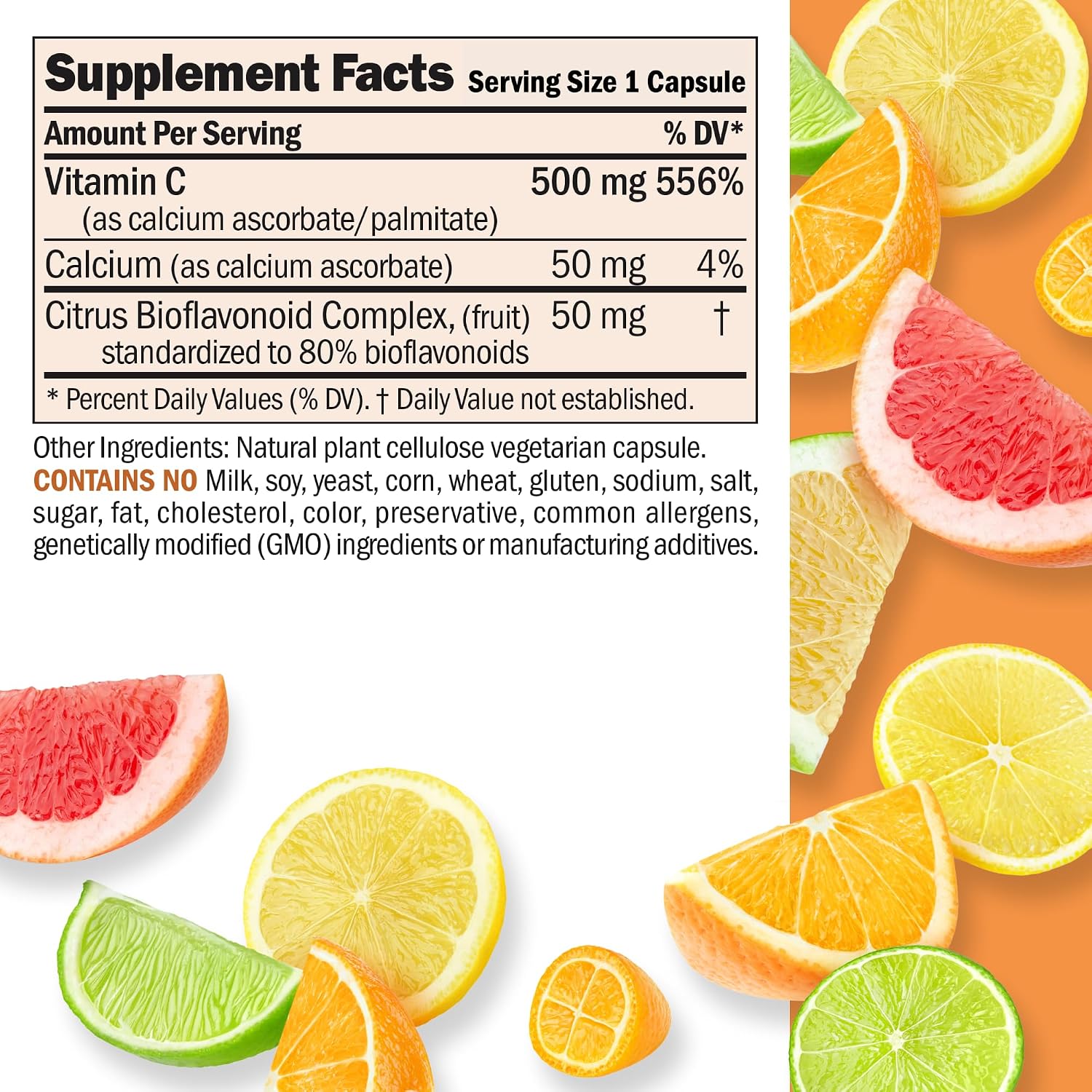 ANDREW LESSMAN Vitamin C 500 Complex 180 Capsules - Non-Acidic Vitamin C with Citrus Bioflavonoids