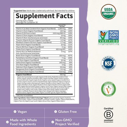 Garden of Life Organics Multivitamínico Prenatal con Folato, B6, B12, D3 y Hierro, 30 Comprimidos – Image 3