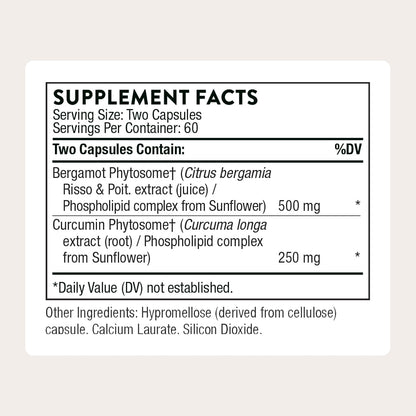 THORNE Metabolic Health - Bergamota y Cúrcuma Fitocoma - 120 Cápsulas – Image 2