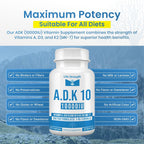 LifeStrength ADK 10 - 90 Cápsulas - Complejo de Vitaminas A, D3 10.000 UI y K2 (MK-7)