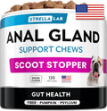STRELLALAB Anal Gland Support Chews - Suplemento Digestivo con Fibra y Prebióticos para Perros, 120 masticables