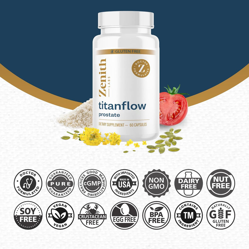 TitanFlow - Complemento para la Próstata con Aceite de Semilla de Calabaza