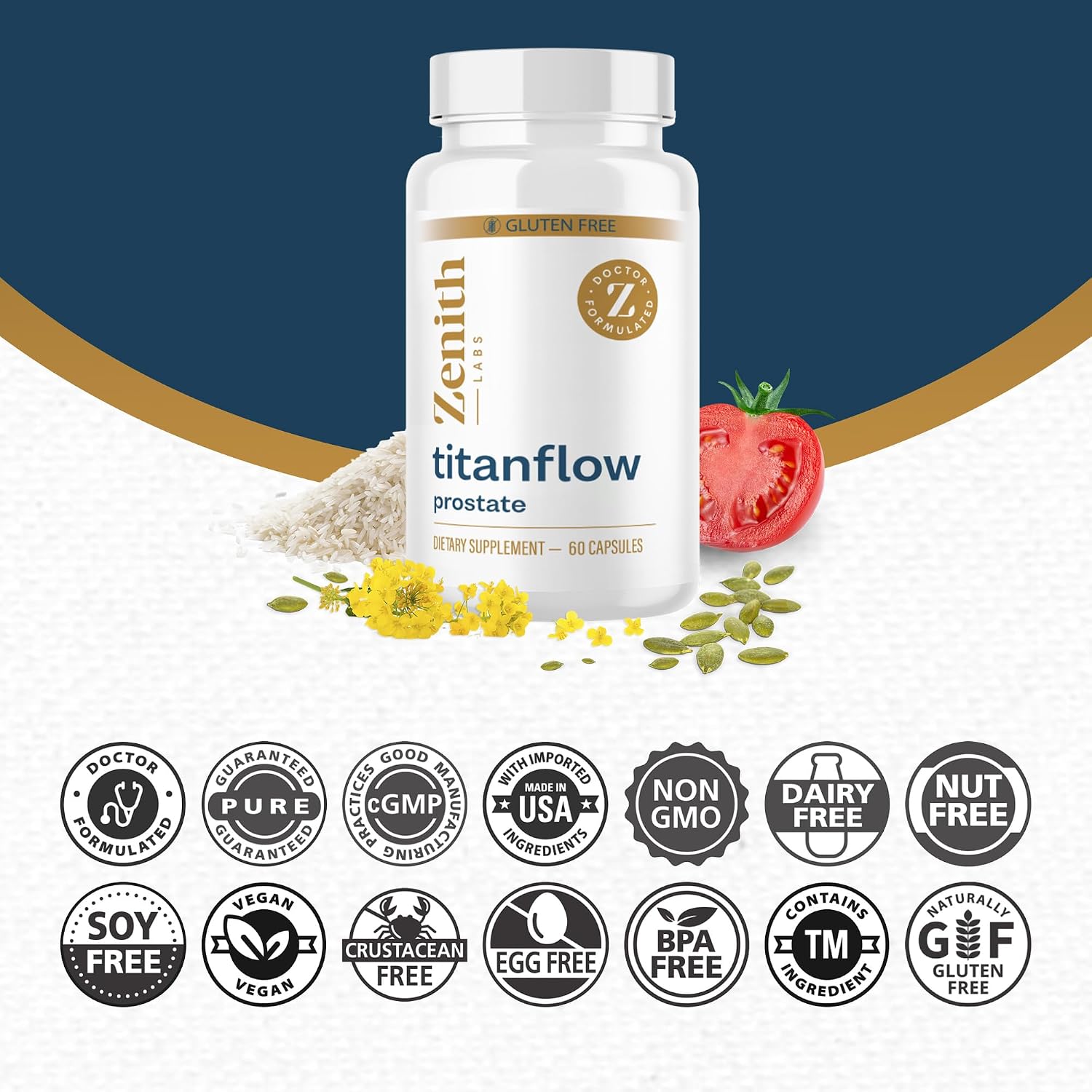 TitanFlow - Complemento para la Próstata con Aceite de Semilla de Calabaza