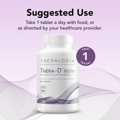 Theralogix Thera-D 6000 Vitamina D3 - 6000 – Contribuye al mantenimiento de los niveles normales de calcio en – Image 3
