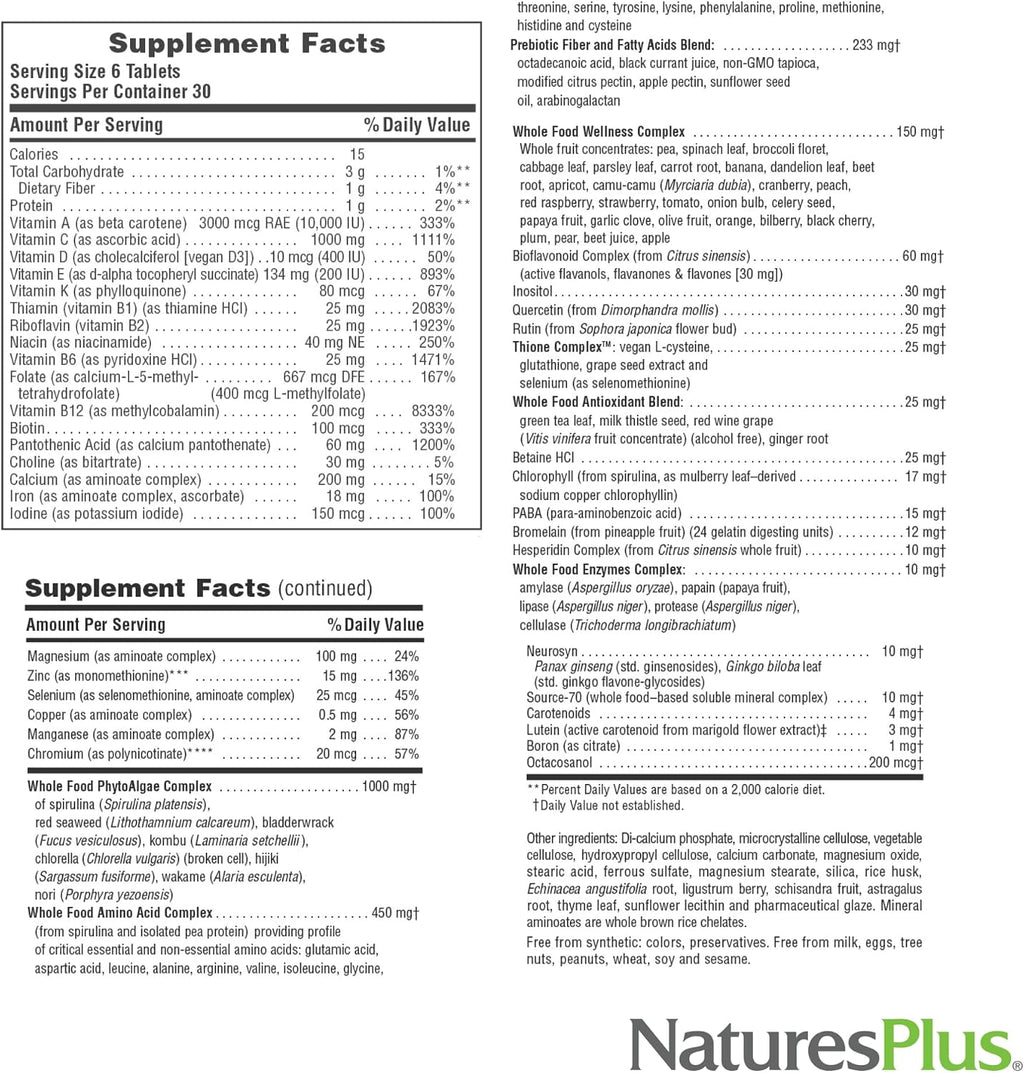 NaturesPlus Ultra Source of Life Multivitamin - 180 Mini-Tablets