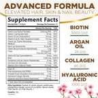 Nature's Nutrition - Biotina 5000 mcg con Colágeno y Ácido Hialurónico para Cabello, Piel y Uñas - 120 Cápsulas Blandas