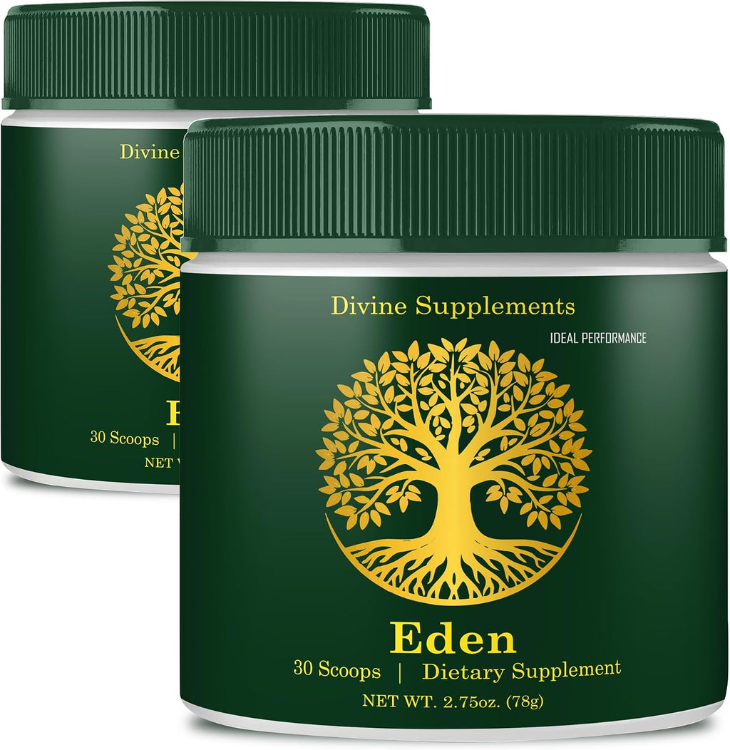Eden Powder - Complemento Energético en Polvo, Máxima Potencia, Natural (2 Paquetes)