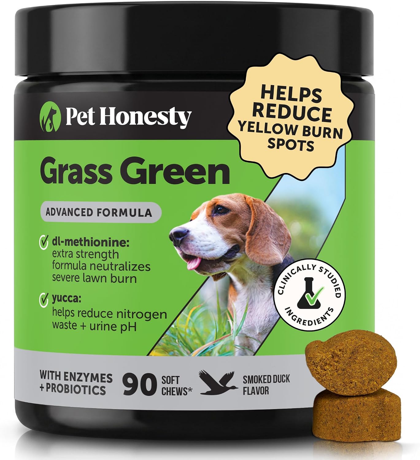 Grass Green Fórmula Avanzada Neutralizador de Orina para Perros - 90 comprimidos sabor pato