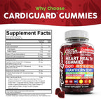 Clean Nutraceuticals CoQ10 Gummies - CardiGuard - Gominolas de Coenzima Q10 con Arroz de Levadura Roja, Espino Blanco, Jengibre, Cúrcuma, Bergamota, Hibisco, Vitamina K2+D3, Magnesio Glicinato, Pimienta de Cayena y Fenogreco - Sabor Naranja