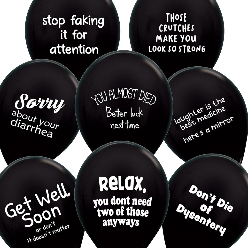 ROFLmart Sickloons Globos Divertidos Get Well Soon - Negro