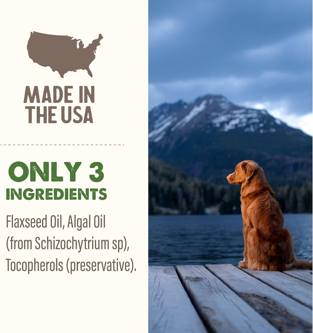 Grizzly Pet Products Algal Plus Omega 3-6-9 Suplemento para Perros y Gatos, 946 ml