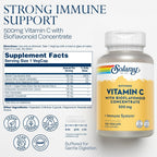SOLARAY Vitamina C Buffered 500 mg con Bioflavonoides, Escaramujo y Acerola - 100 Cápsulas Veganas