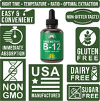 Raw Methyl B12 Liquid Drops - Gotas Sublinguales de Metilcobalamina - Suplemento Líquido Vegano de Vitamina B12 de Alta Biodisponibilidad