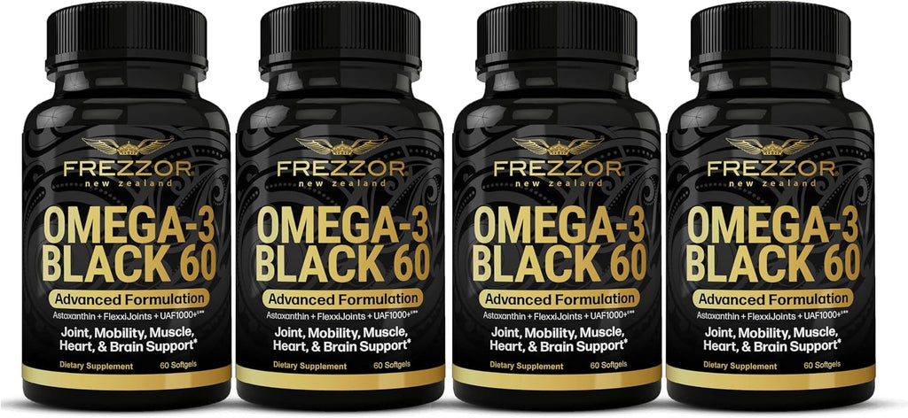 FREZZOR Omega 3 Black - New Zealand Green Lipped Mussel Oil, 60 Softgels