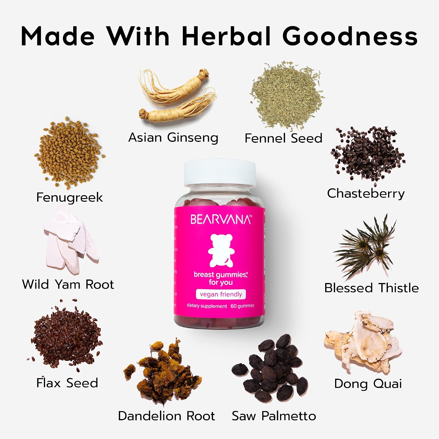 BEARVANA Gominolas Multivitamínicas para Mujer - Sabor Berry - 60 uds