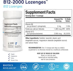 BIOTICS RESEARCH B12-2000™ Vitamina B12 2000 mcg, B6, Folato – Pastillas sublinguales, Apoyo a la metilación, Alta potencia, Sabor a bayas, 60 unidades