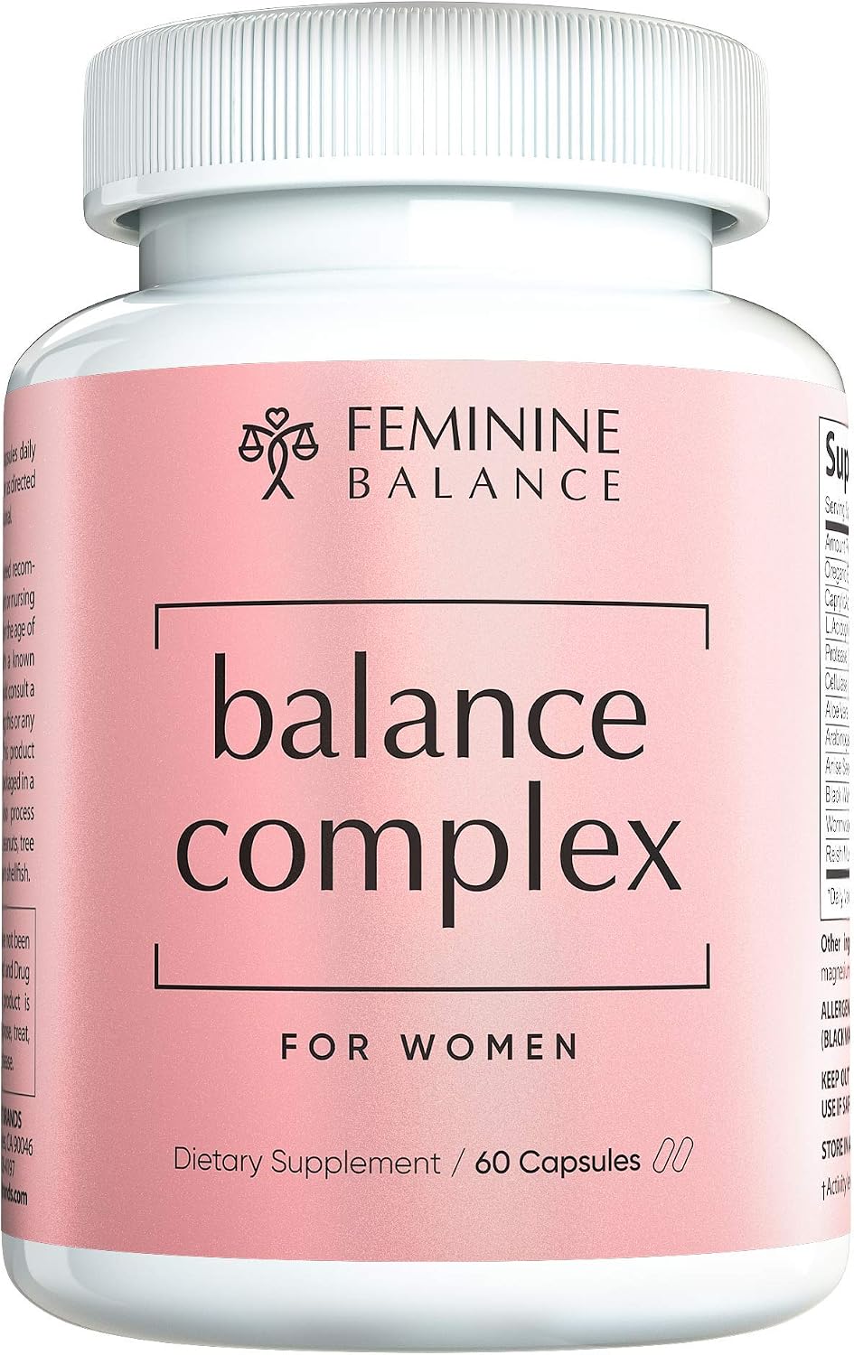Balance Complex 17-en-1 Salud Vaginal Probióticos 100 mil millones con Arándano Rojo y D-Manosa, 60 Cápsulas