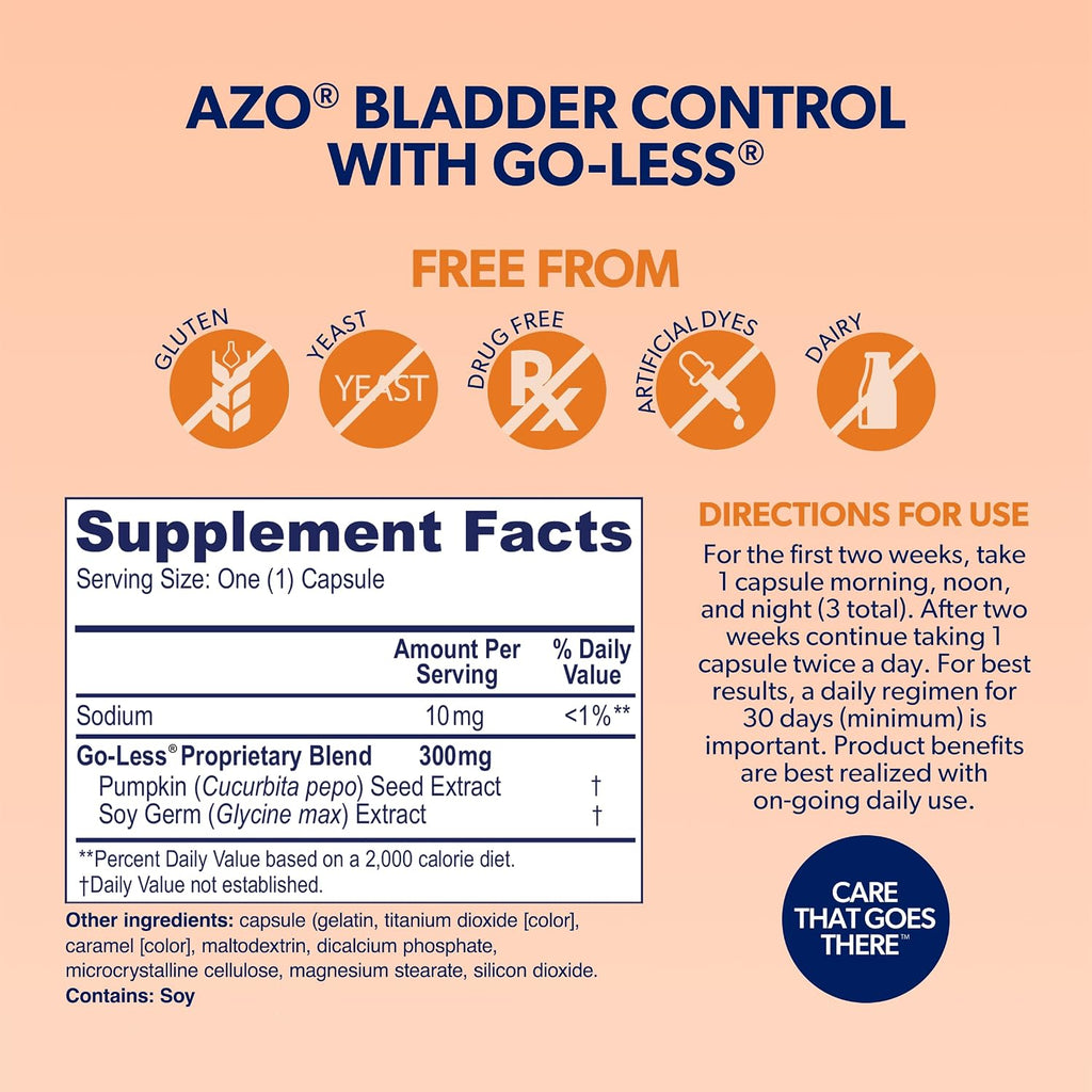 AZO Control de Vejiga con Go-Less® y Control de Peso - 48 Cápsulas