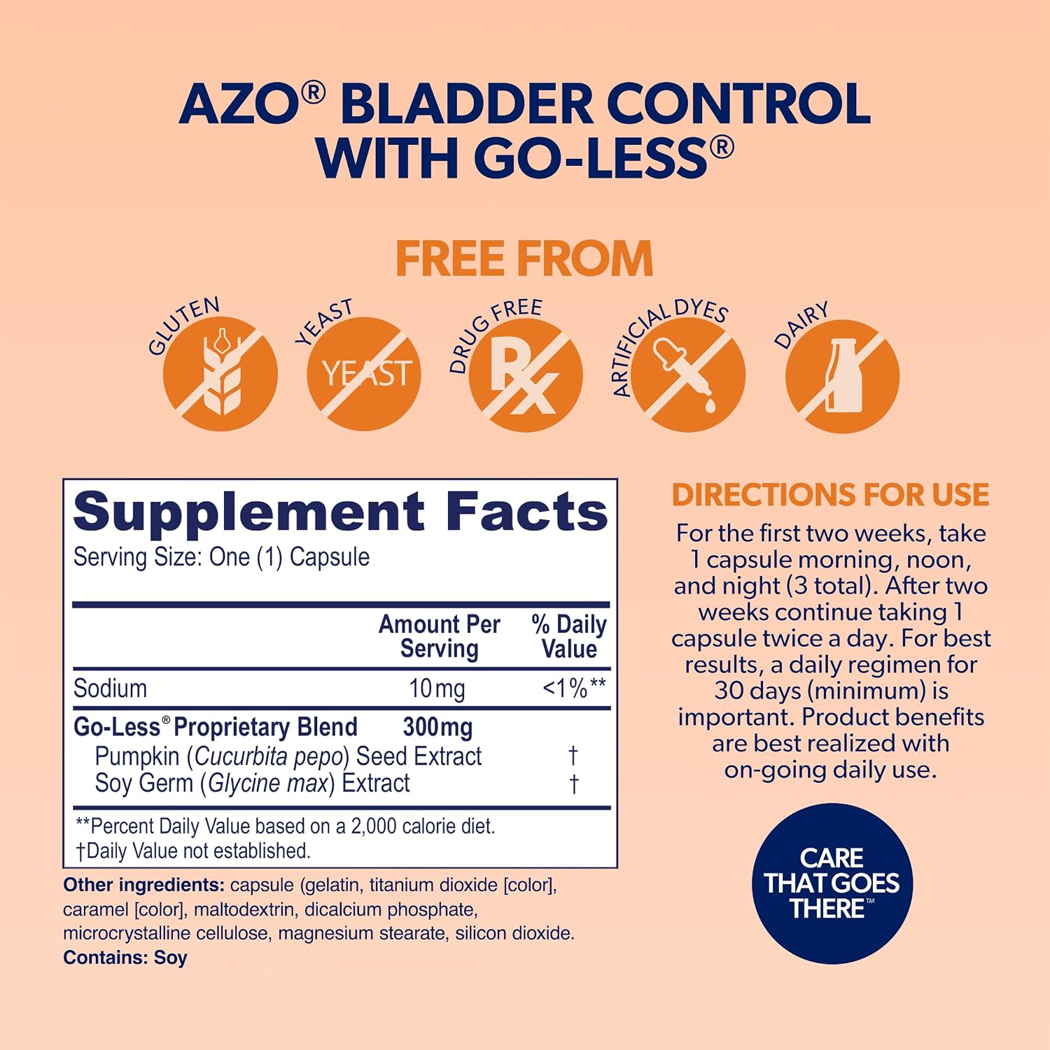 AZO Control de Vejiga con Go-Less® y Control de Peso - 48 Cápsulas