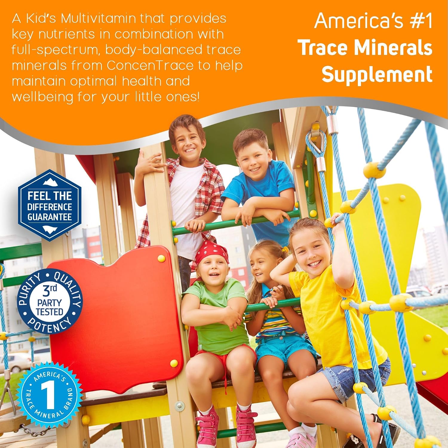 Trace Minerals Kid's Multi - Suplemento Multivitamínico Líquido para Niños - Apoyo Inmunológico y Óseo - Sabor Punch Cítrico, 237 ml