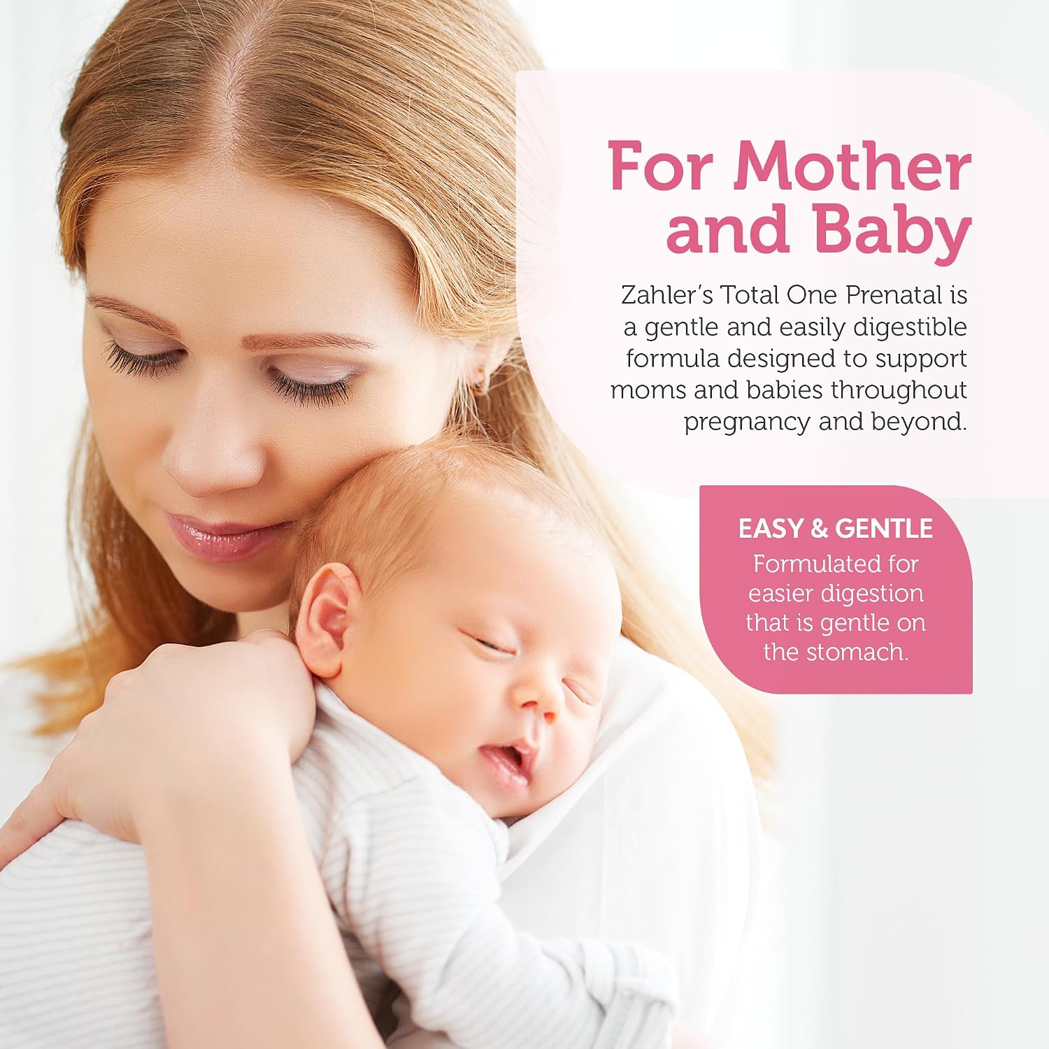 Zahler Total One - Vitaminas Prenatales (60 Cápsulas) - Multivitamínico diario con ácido fólico, hierro, zinc y 19 vitaminas y minerales esenciales - Suplemento prenatal kosher