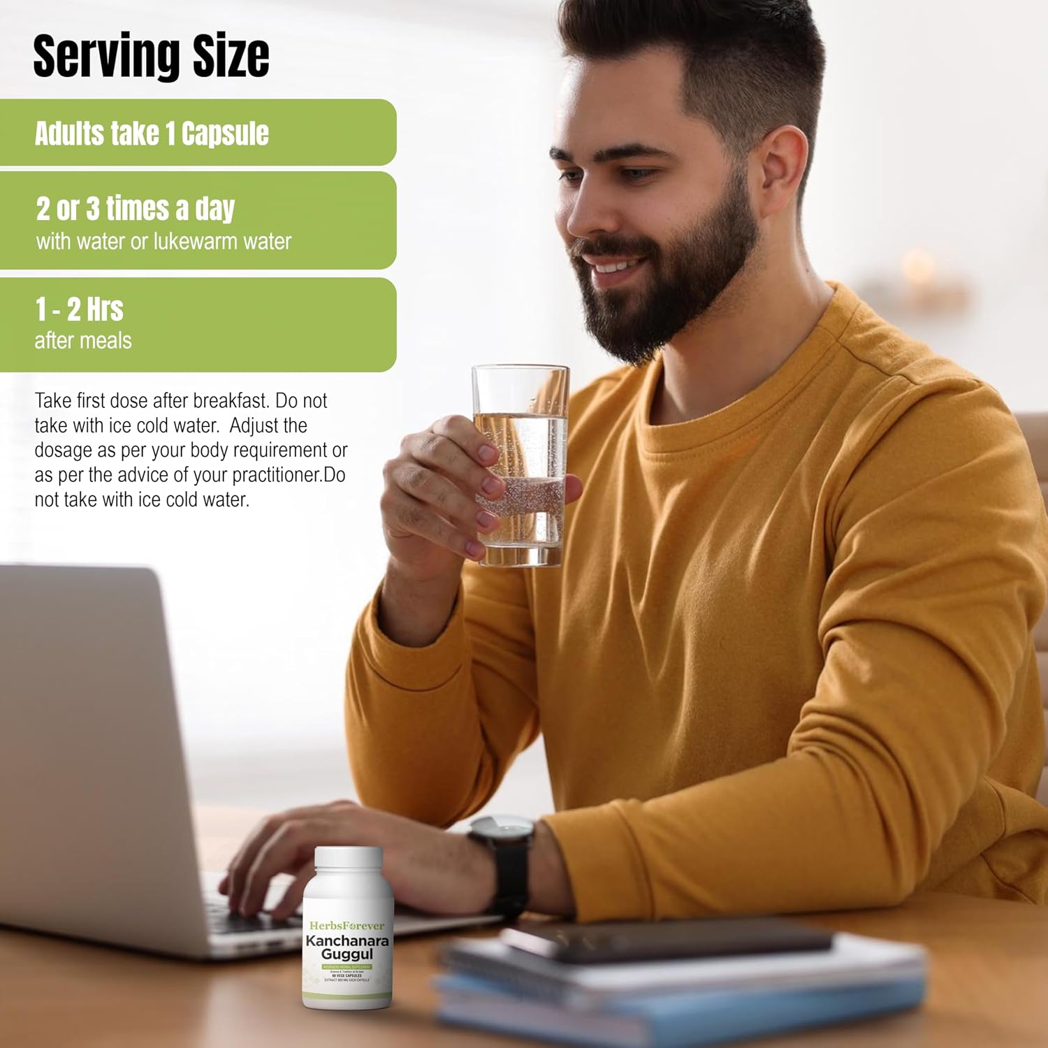 Kanchnara Guggul - Equilibrio Glandular y Linfático con Triphala y Trikatu - 90 Cápsulas Veganas de 800mg