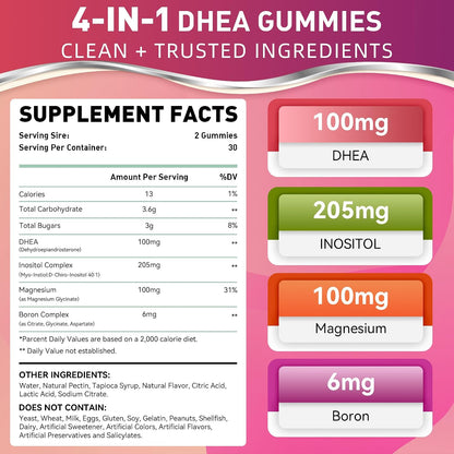 NIUTRLUXE DHEA Gummies - Suplemento de DHEA – Boro: Oligoelemento presente en alimentos como frutas y verduras. – Image 2