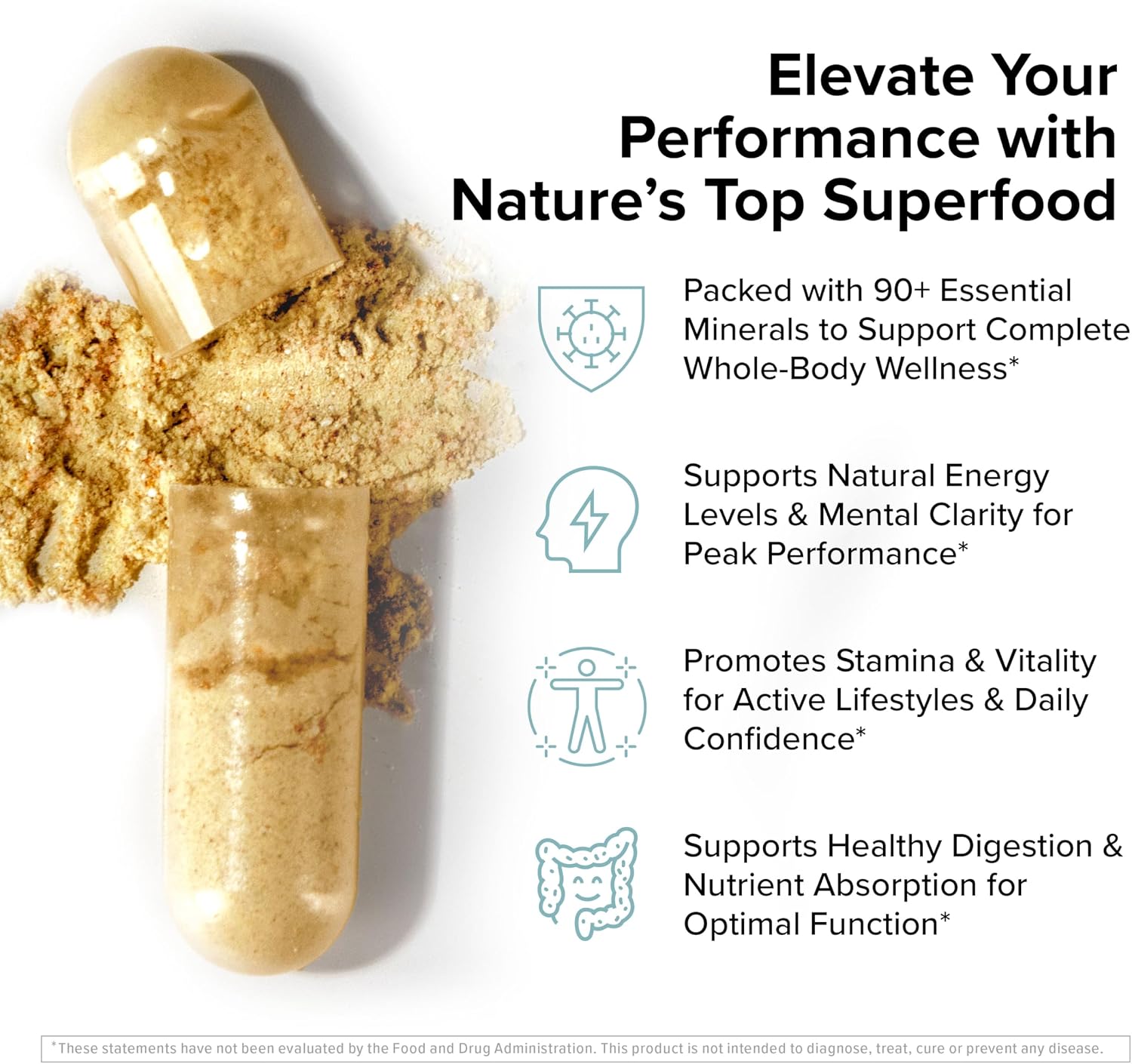 InnoSupps Wild Sea Moss Cápsulas - Complemento de Musgo Marino para Vitalidad y Salud Digestiva (30 Porciones)