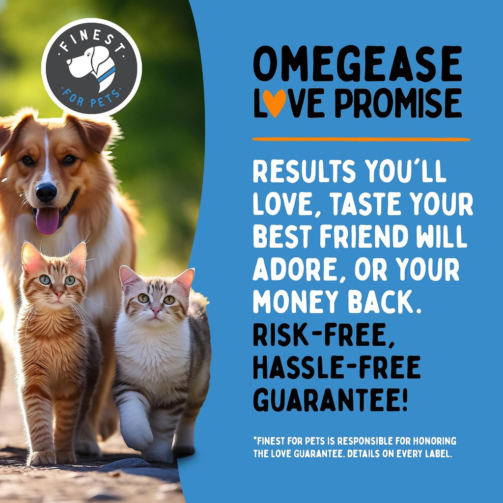 100% Pure Fish Oil for Dogs & Cats (1.545 mg Omega 3 por Cucharadita) 946 ml - Omegease