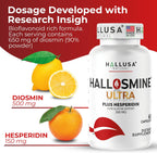 Hallosmine Ultra - Diosmin 500mg y Hesperidin 150mg - 60 cápsulas