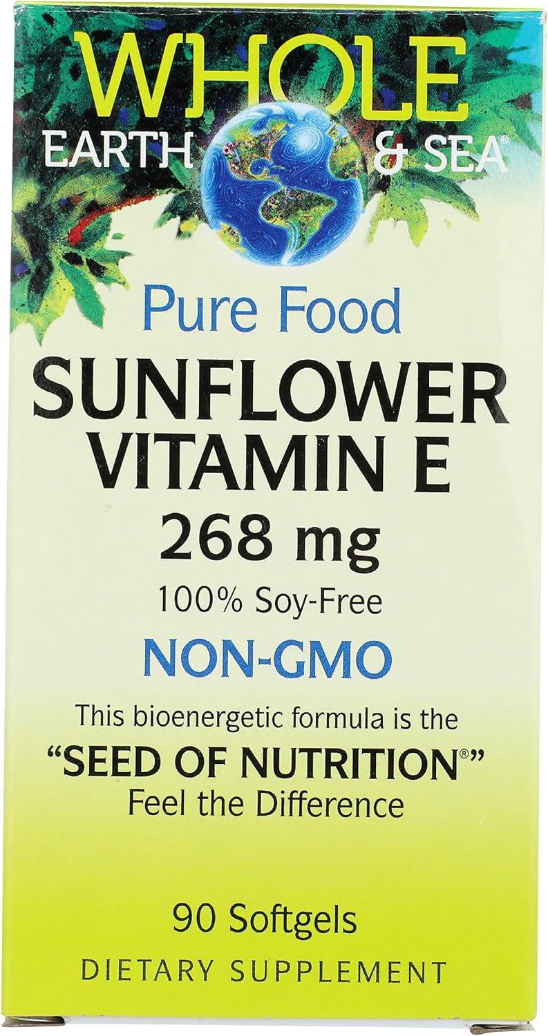 Whole Earth & Sea de Natural Factors, Vitamina E de Girasol, Suplemento Alimenticio Integral