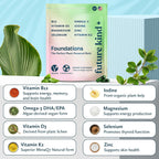 Future Kind Multivitamínico Vegano Completo con Omega-3, B12, D3, Zinc, Yodo, Magnesio, K2 y Selenio - Sin Carragenina, Envase Compostable (60 Cápsulas)