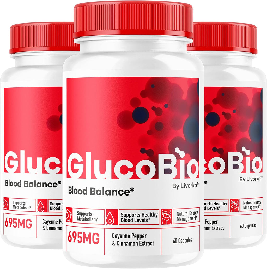 (3 Paquetes) GlucoBio Cápsulas - Fórmula Avanzada Oficial de Gluco Bio - Píldoras de Apoyo Máximo, Suplemento Natural de Gluco Bio para la Salud y el Bienestar General, 180 Cápsulas para 3 Meses