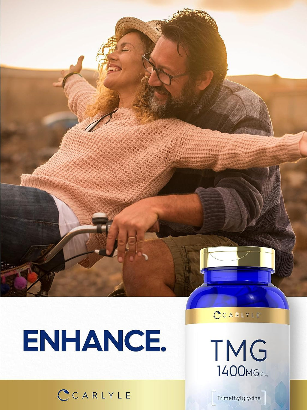 Carlyle Suplemento TMG | 1400mg | 200 Cápsulas de Trimetilglicina de Liberación Rápida | No OGM y Sin Gluten