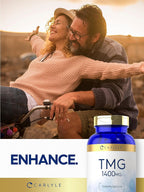 Carlyle Suplemento TMG | 1400mg | 200 Cápsulas de Trimetilglicina de Liberación Rápida | No OGM y Sin Gluten