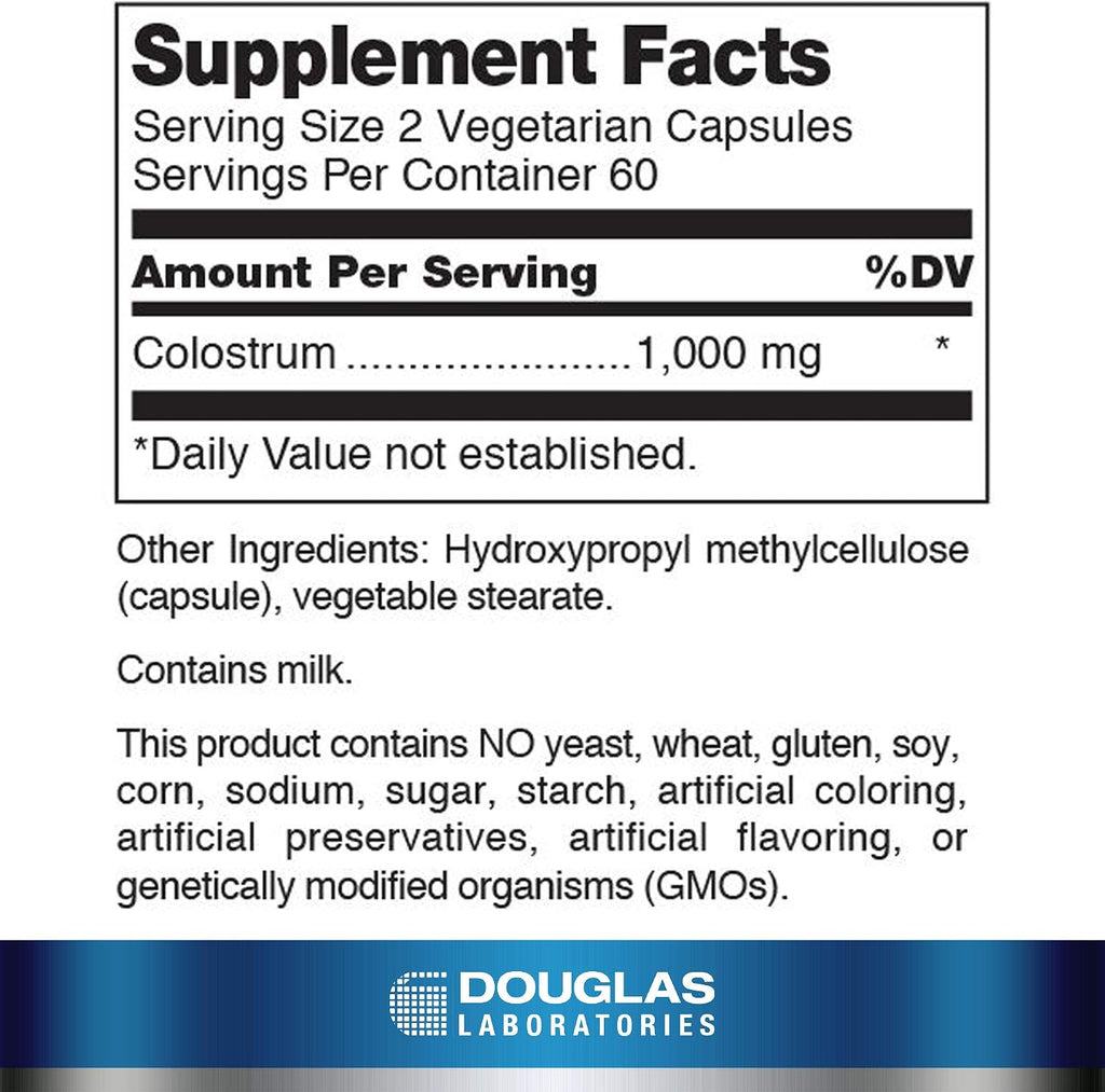 Douglas Laboratories Calostro | 100% Puro de Nueva Zelanda | 120 Cápsulas