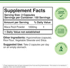 Cápsulas de Raíz de Maca para Mujeres y Hombres, 300 Cápsulas (1000mg de Maca Negra, Roja y Amarilla por Porción) Cultivada en Perú