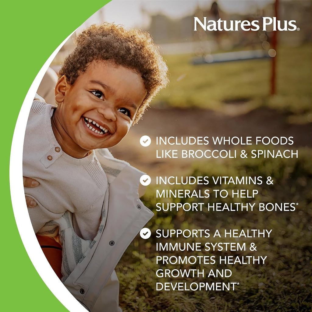 NaturesPlus Animal Parade Multivitamínico Masticable para Niños - 90 Comprimidos con Forma de Animal - Sabores Naturales Variados - Vegetariano, Sin Gluten - 45 Dosis