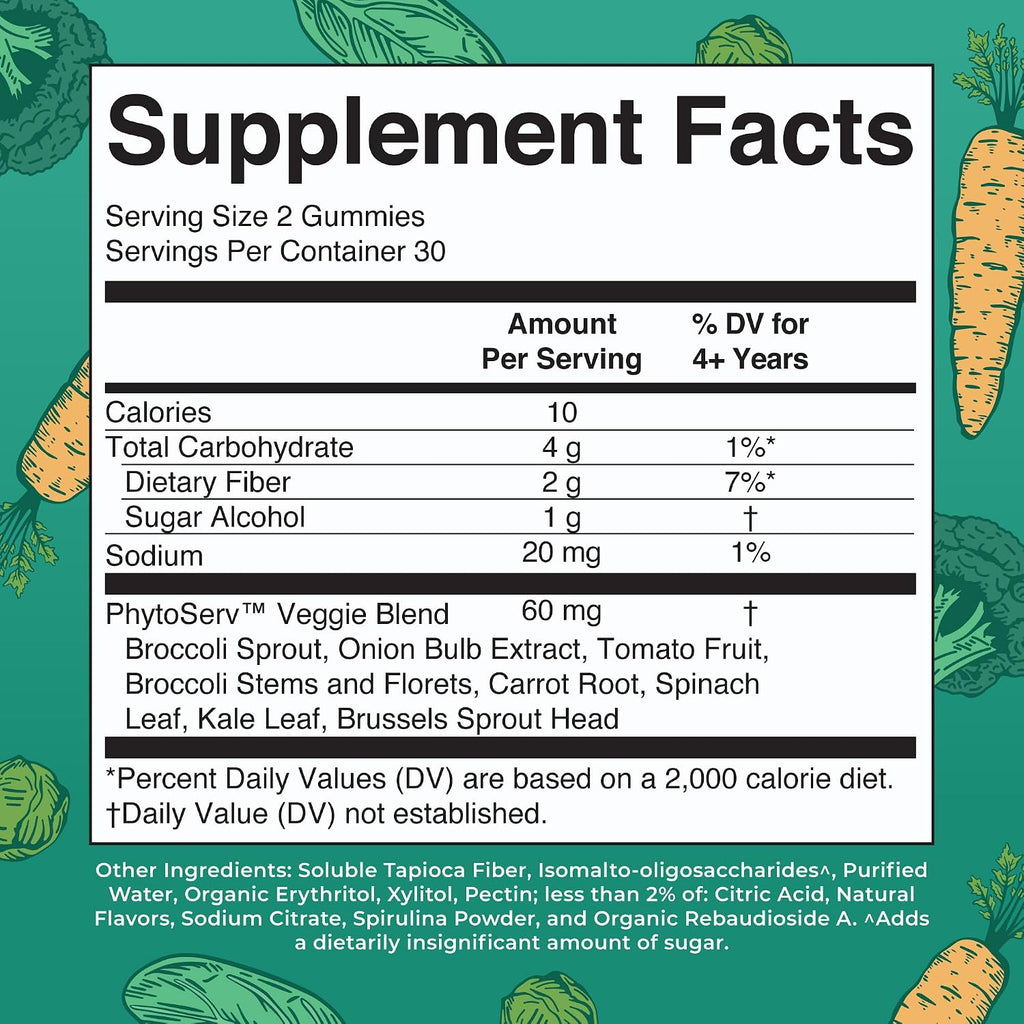 MaryRuth's Super Greens Gummies con Quercetina - 60 Gominolas Veganas Sin Azúcar